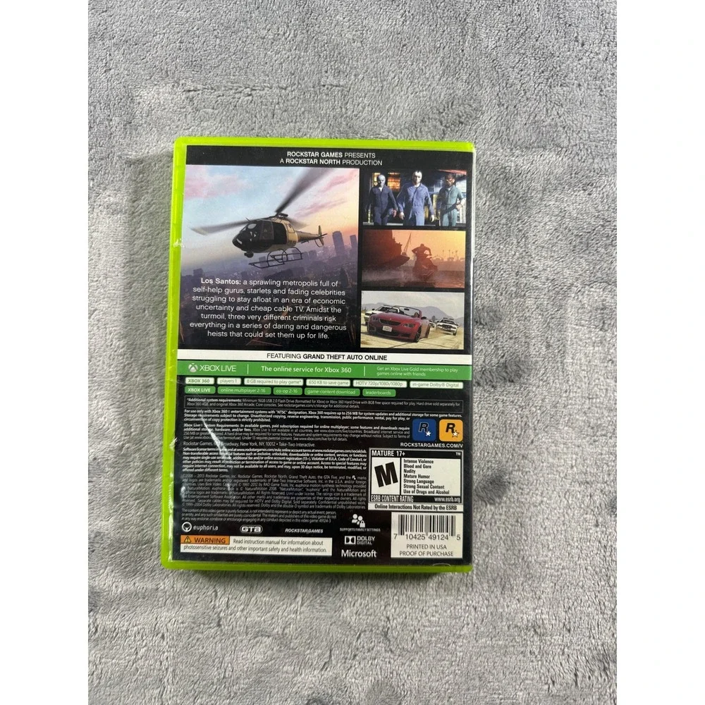 Grand Theft Auto V GTA 5 Xbox 360 Rockstar Games 2-Disc Set with Manual